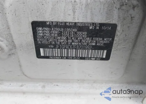 2015 Subaru Impreza 2.0I Premium из США, поврежденный, VIN JF1GPAC67F8201992